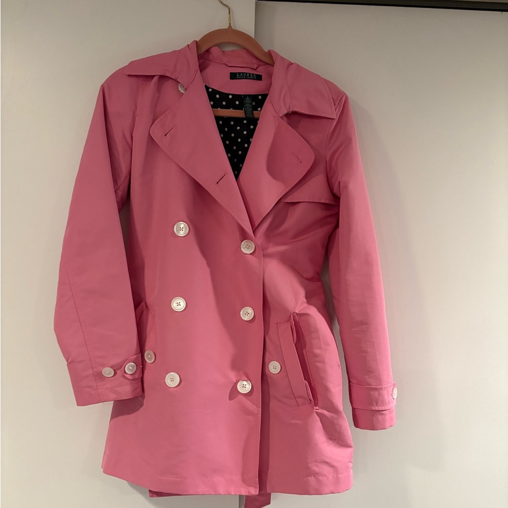 Lauren Ralph Lauren Pink Double Breasted Trenchcoat